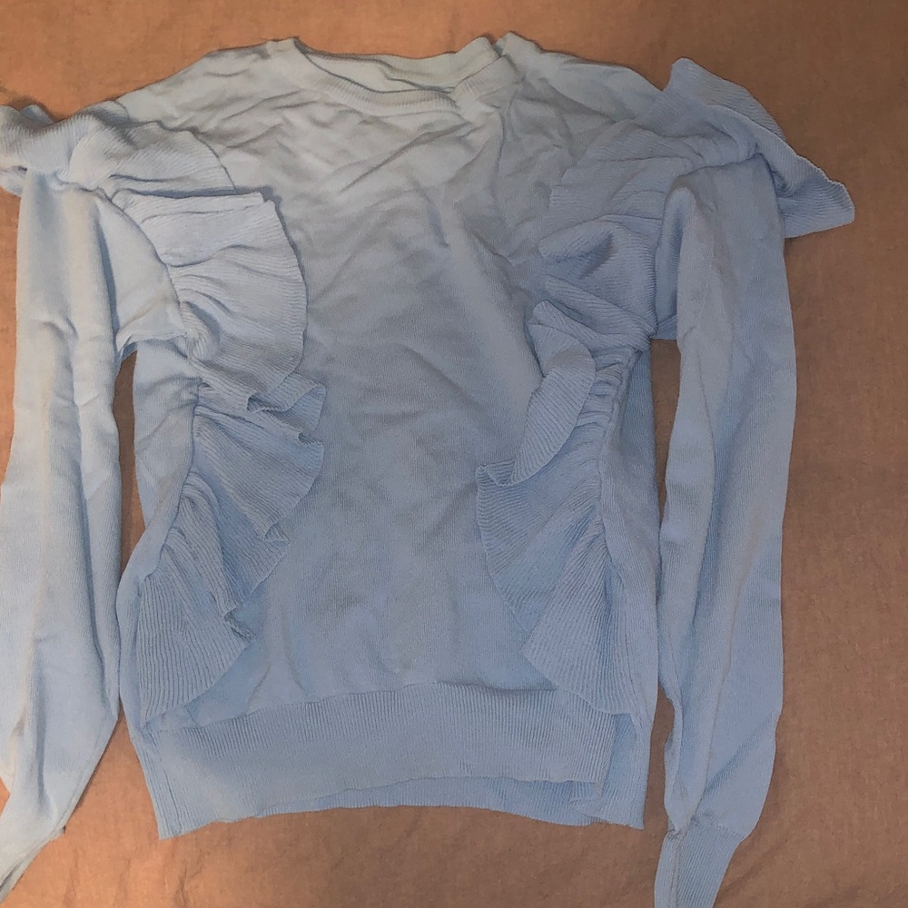 Ruffle women’s crewneck blouse
